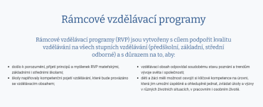  Veřejná konzultace k revizi vzdělávacích programů (RVP)