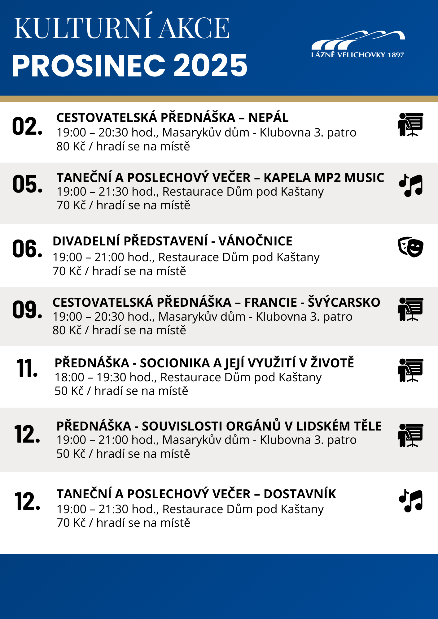 Kulturní akce - Prosinec 25