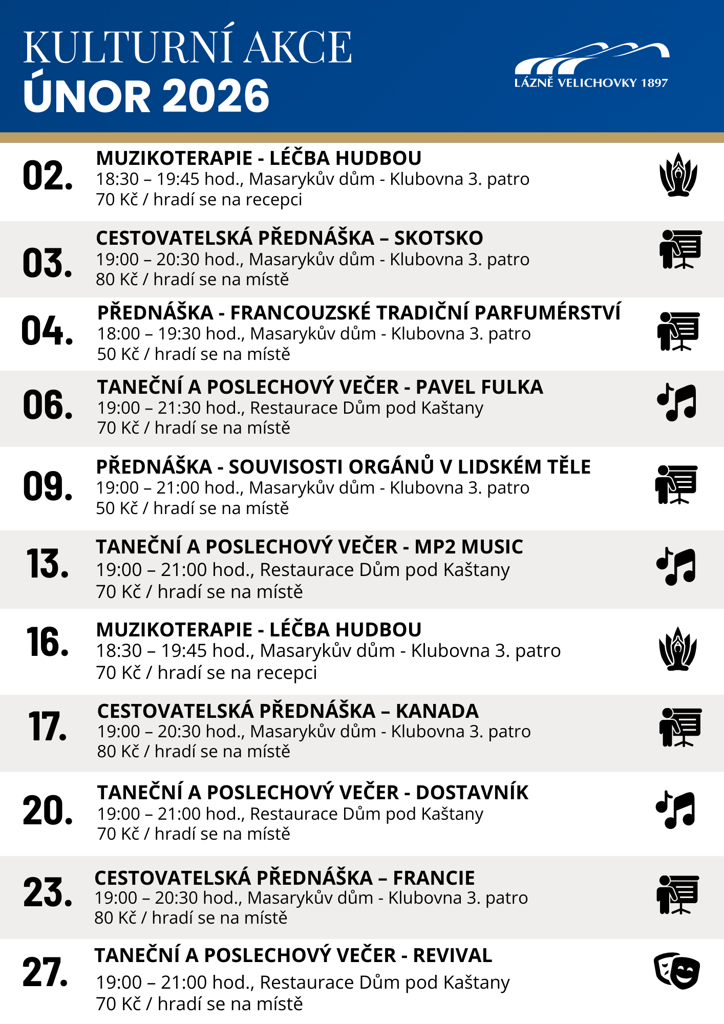 Kulturní akce - Únor 26